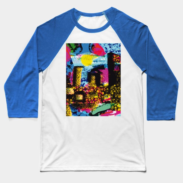 The Fall of Tyre - Abstract Art by Zoran Maslic Baseball T-Shirt by Exile Kings 